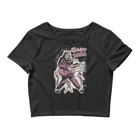 GARY THE WEREWOLF - Pink Rockin' Gary - Women’s Crop Tee