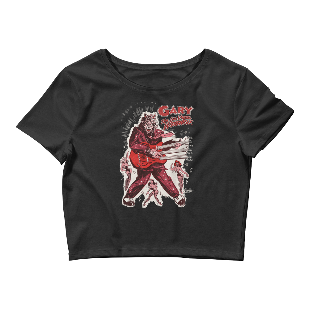 GARY THE WEREWOLF - Red Rockin' Gary - Women’s Crop Tee