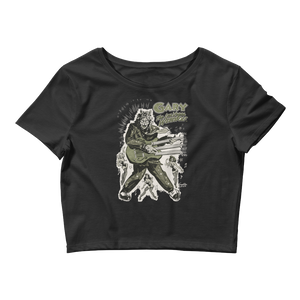 GARY THE WEREWOLF - Olive Green Rockin' Gary - Women’s Crop Tee