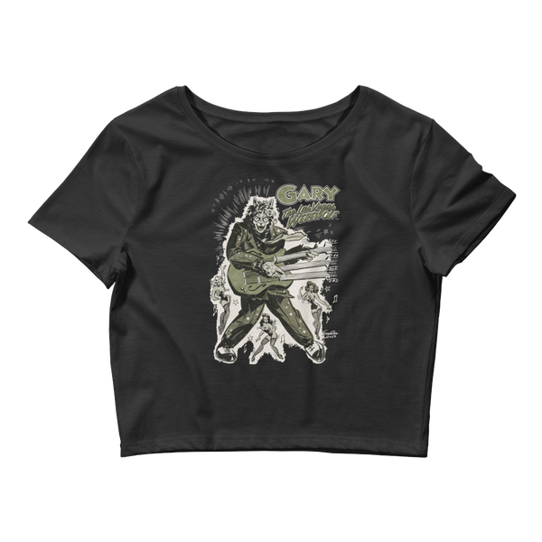 GARY THE WEREWOLF - Olive Green Rockin' Gary - Women’s Crop Tee