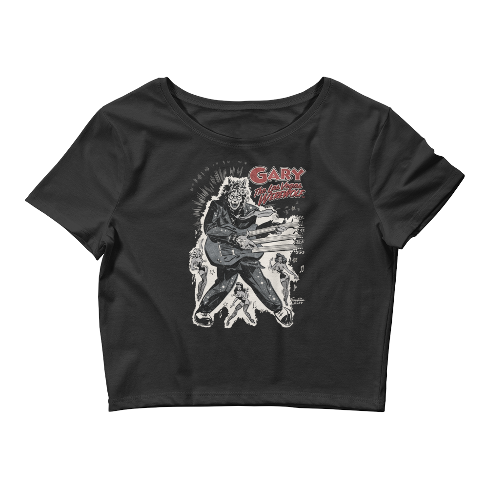 GARY THE WEREWOLF - Silver Rockin' Gary - Women’s Crop Tee