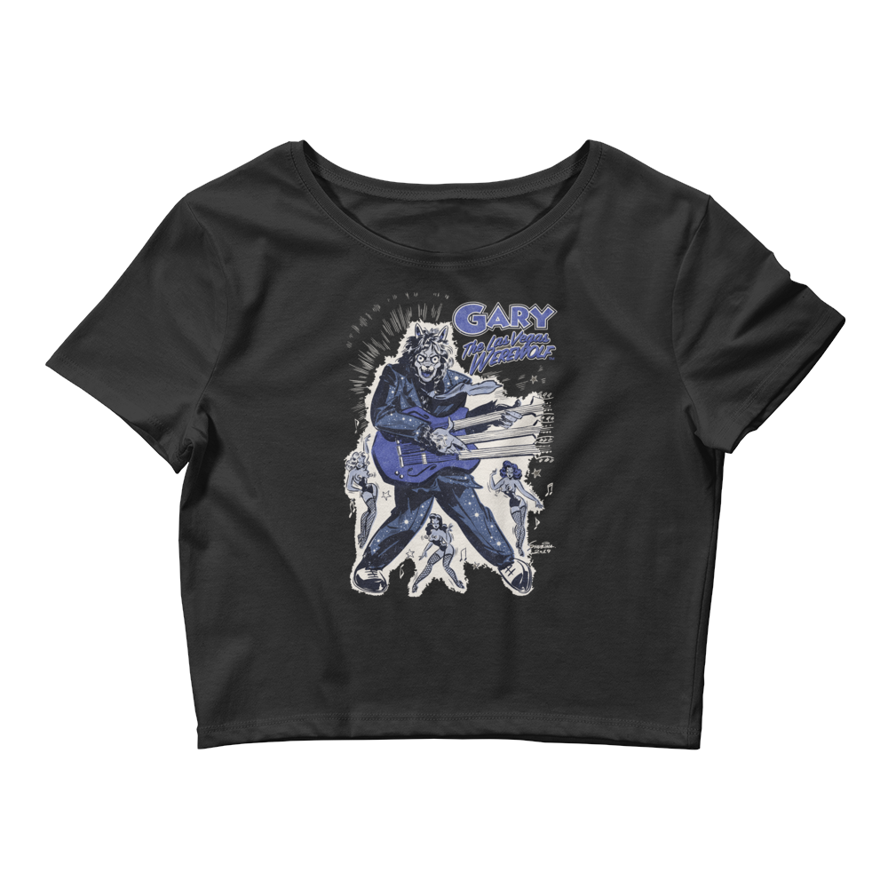 GARY THE WEREWOLF - Blue Rockin' Gary - Women’s Crop Tee