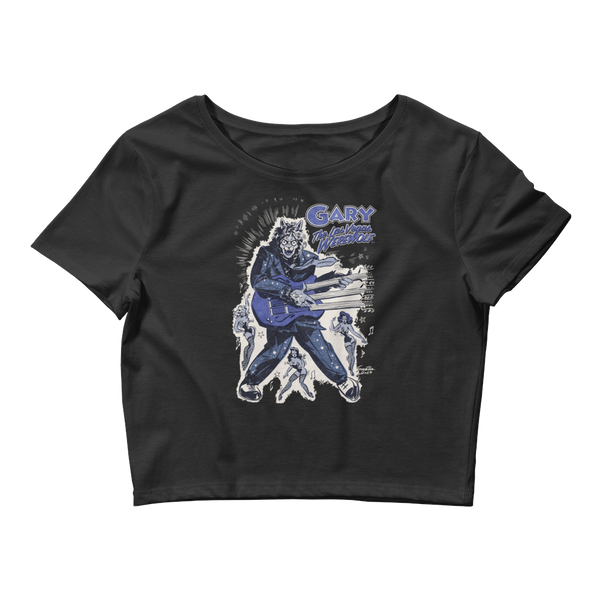 GARY THE WEREWOLF - Blue Rockin' Gary - Women’s Crop Tee