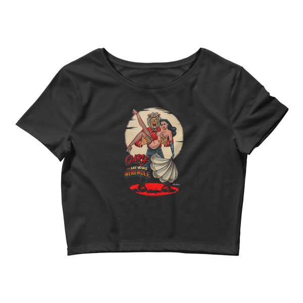 GARY THE WEREWOLF - Black Haired Showgirl - Women’s Crop Tee