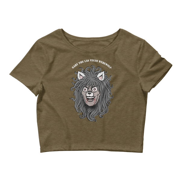 GARY THE WEREWOLF - Faded Gary Face Logo - Crop Tee in Dark Colors