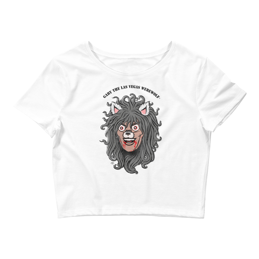 GARY THE WEREWOLF - Orig. Gary Face Logo - Crop Tee in White