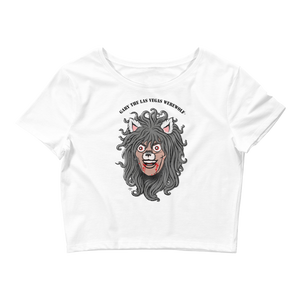 GARY THE WEREWOLF - Orig. Gary Face Logo - Crop Tee in White