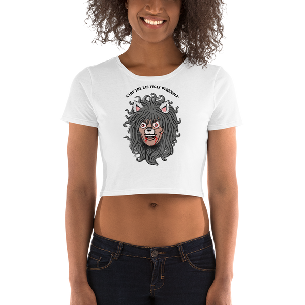 GARY THE WEREWOLF - Orig. Gary Face Logo - Crop Tee in White