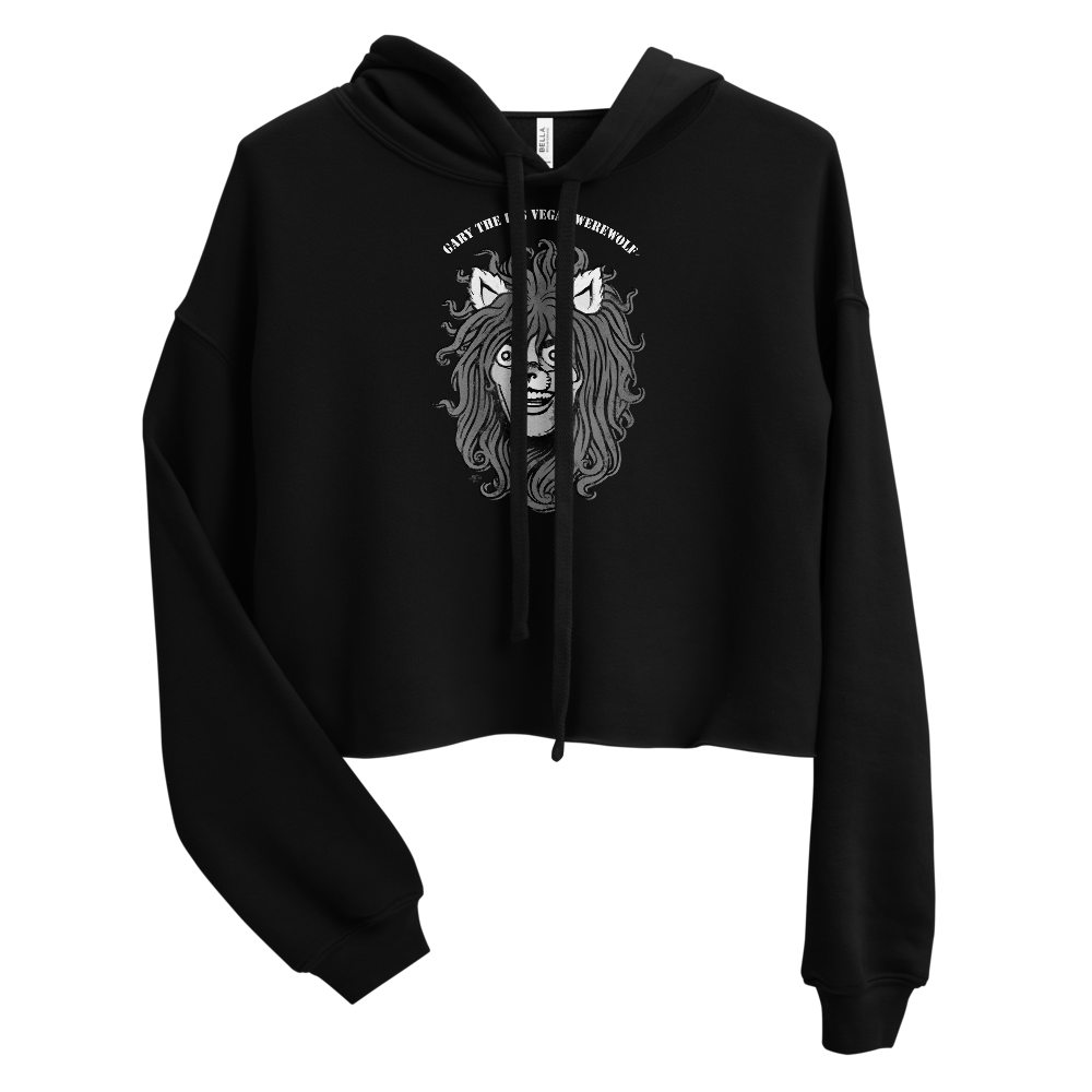 GARY THE WEREWOLF - B&W Gary Face Logo - Crop Hoodie