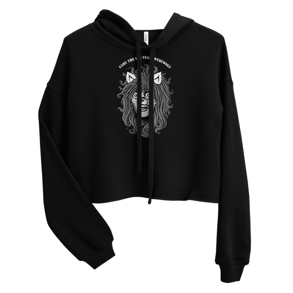 GARY THE WEREWOLF - B&W Gary Face Logo - Crop Hoodie