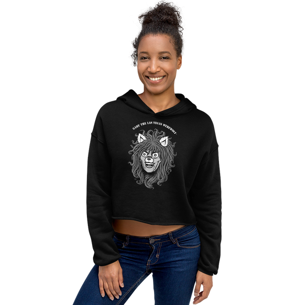 GARY THE WEREWOLF - B&W Gary Face Logo - Crop Hoodie