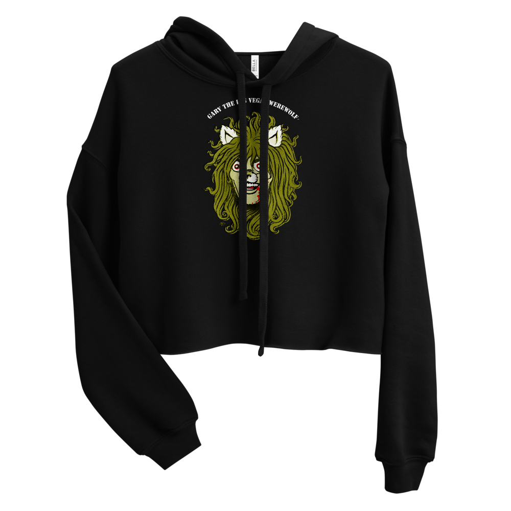 GARY THE WEREWOLF - Monster Green Gary Face Logo - Crop Hoodie