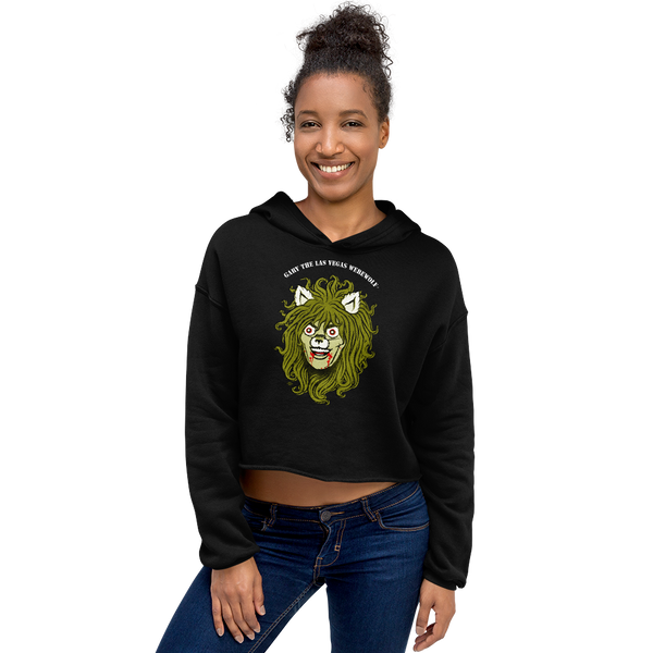 GARY THE WEREWOLF - Monster Green Gary Face Logo - Crop Hoodie