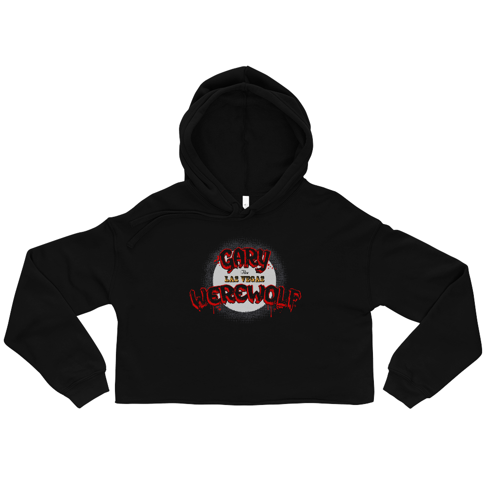 GARY THE WEREWOLF - Red & Gold Moon Logo - Crop Hoodie