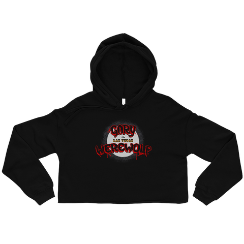 GARY THE WEREWOLF - Red & Gold Moon Logo - Crop Hoodie