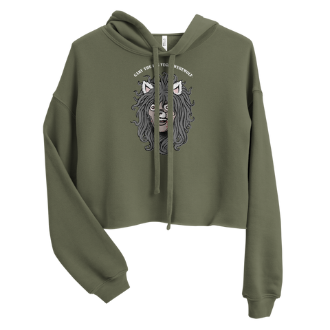 GARY THE WEREWOLF - Faded Gary Face Logo - Crop Hoodie