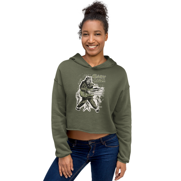 GARY THE WEREWOLF - Olive Green Rockin' Gary - Crop Hoodie