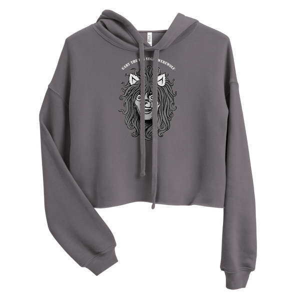 GARY THE WEREWOLF - B&W Gary Face Logo - Crop Hoodie