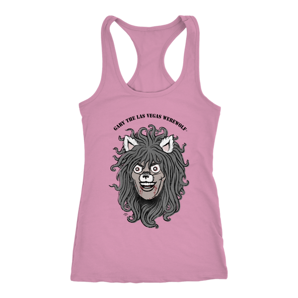 GARY THE WEREWOLF - Faded Gary Face Logo - Racerback Tank Top in Light Colors