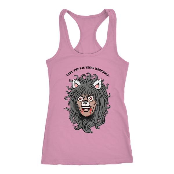 GARY THE WEREWOLF - Orig. Gary Face Logo - Racerback Tank Top in Light Colors