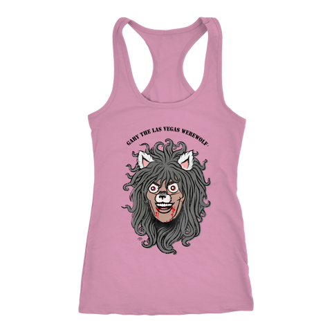 GARY THE WEREWOLF - Orig. Gary Face Logo - Racerback Tank Top in Light Colors